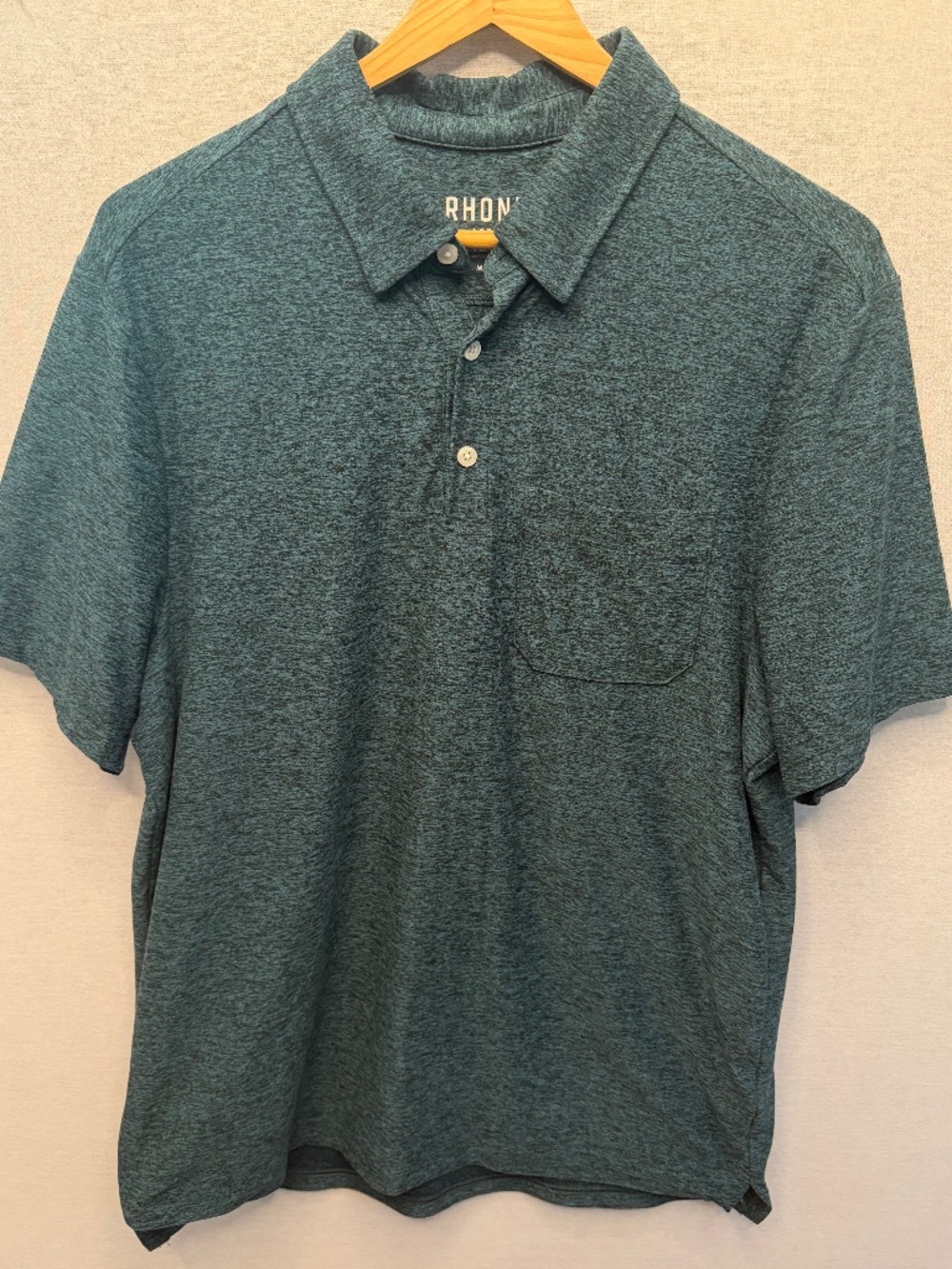 Rhone Men’s Medium Performance Polo Shirt Heathered Dark Green Teal